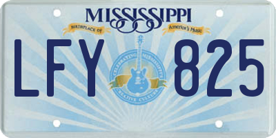 MS license plate LFY825