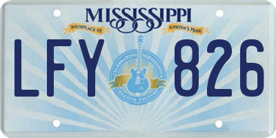 MS license plate LFY826