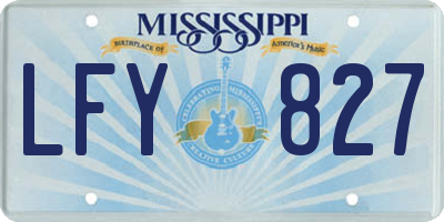 MS license plate LFY827