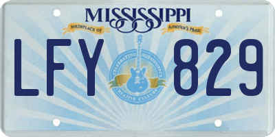 MS license plate LFY829