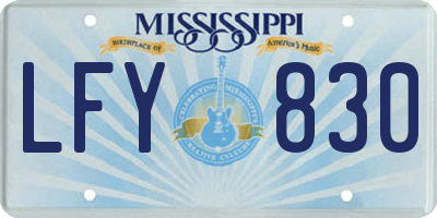 MS license plate LFY830