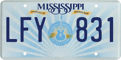 MS license plate LFY831