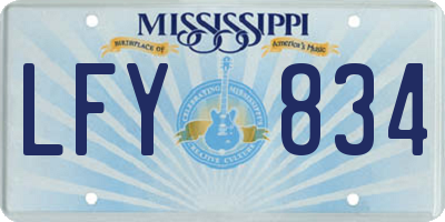 MS license plate LFY834