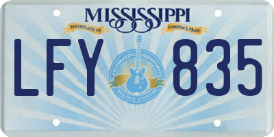 MS license plate LFY835