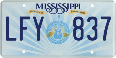 MS license plate LFY837
