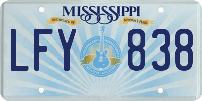 MS license plate LFY838