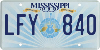 MS license plate LFY840