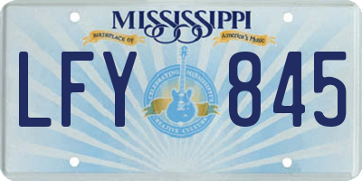MS license plate LFY845