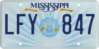 MS license plate LFY847