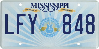 MS license plate LFY848
