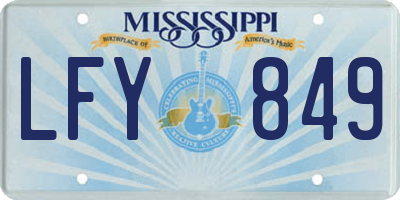 MS license plate LFY849