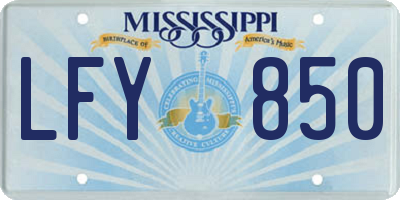 MS license plate LFY850
