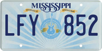 MS license plate LFY852