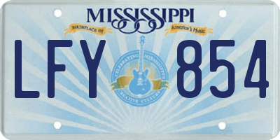 MS license plate LFY854