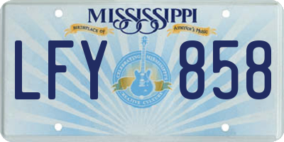 MS license plate LFY858