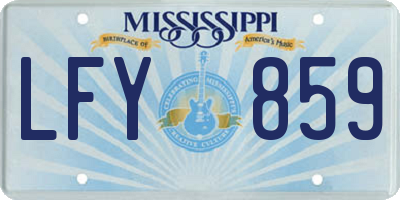 MS license plate LFY859