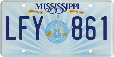 MS license plate LFY861