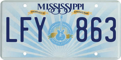 MS license plate LFY863