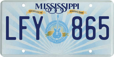 MS license plate LFY865