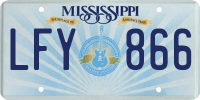 MS license plate LFY866