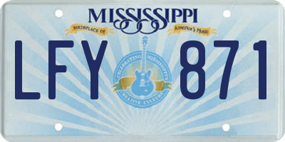 MS license plate LFY871