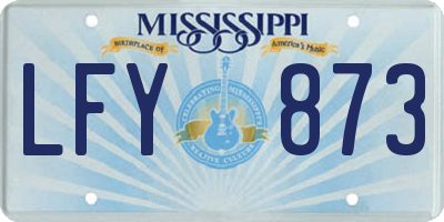 MS license plate LFY873