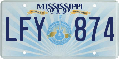 MS license plate LFY874