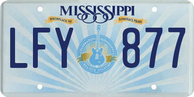 MS license plate LFY877