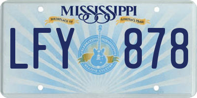 MS license plate LFY878