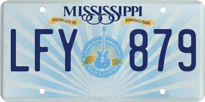 MS license plate LFY879