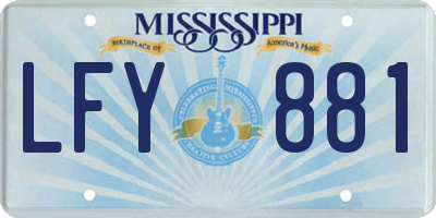 MS license plate LFY881