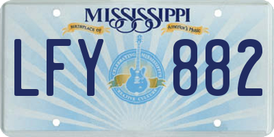 MS license plate LFY882