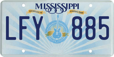 MS license plate LFY885