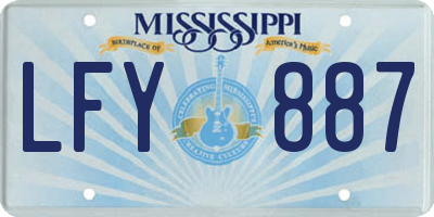 MS license plate LFY887
