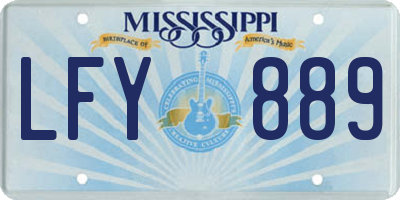 MS license plate LFY889