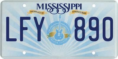 MS license plate LFY890