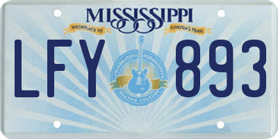 MS license plate LFY893