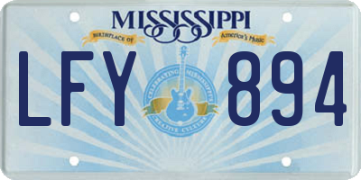 MS license plate LFY894