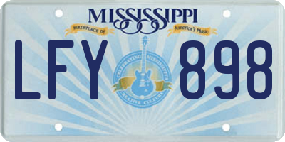 MS license plate LFY898