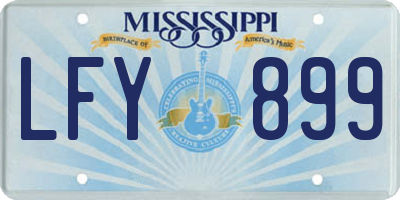MS license plate LFY899