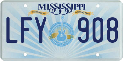 MS license plate LFY908