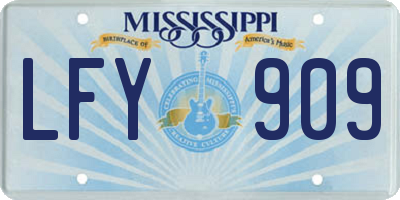 MS license plate LFY909
