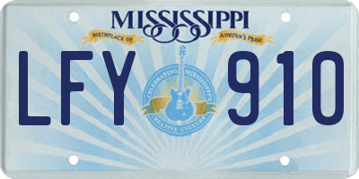 MS license plate LFY910