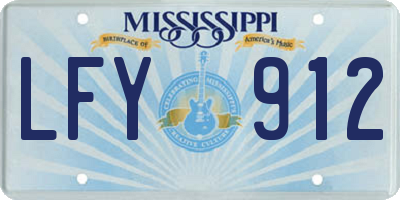 MS license plate LFY912