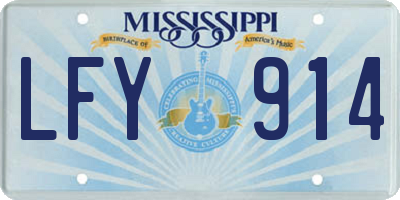 MS license plate LFY914