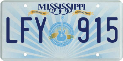 MS license plate LFY915