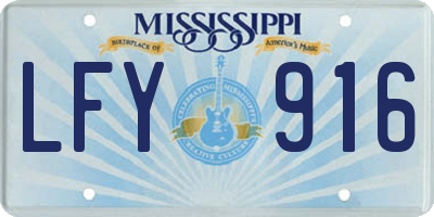 MS license plate LFY916