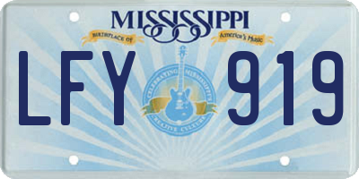 MS license plate LFY919