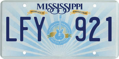 MS license plate LFY921