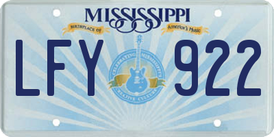 MS license plate LFY922